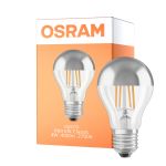 Osram Classic LED E27 Birne Fadenlampe Spiegel Silber 4W 400lm - 827 Extra Warmweiß | Ersatz Für 35W