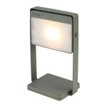 Nordlux Tischlampe Saulio Aluminium Grün 3.5W 200lm - 830 Warmweiß | IP44 - 3-Stufen Dimmbar - Solar