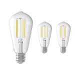 Mehrfachpackung 3x Calex Smart Tuya Wifi E27 Edison Fadenlampe 7W 806lm - 818-830 Abstimmbares Weiß | Dimmbar - Ersatz für 60W