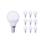Mehrfachpackung 10x Noxion Lucent Lustre LED E14 Kugel Matt 2.5W 250lm - 827 Extra Warmweiß | Ersatz für 25W