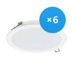 Mehrfachpackung 6x Philips LED Downlight DN065B Metall Weiß 19W 2000lm 110D - 830 Warmweiß | 225mm - Ausschnitt 200mm - IP20
