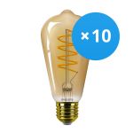Mehrfachpackung 10x Philips MASTER Value LED Glühbirne E27 Edison Fadenlampe Gold 4W 250lm - 818 Extra Warmweiß | Dimmbar - Ersatz Für 25W