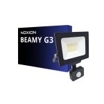 Noxion LED-Scheinwerfer Beamy G3.1 Schwarz 30W 3300lm 110D - 840 Kaltweiß | IP44 - Bewegungs- und Lichtsensor - Symmetrisch 