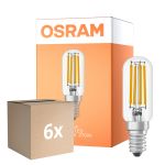 Mehrfachpackung 6x Osram LED Special E14 Tubular Glühbirne T26 Fadenlampe Klar 4.8W 470lm - 827 Extra Warmweiß | Dimmbar - Ersatz Für 40W