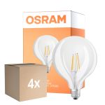 Mehrfachpackung 4x Osram LED Superstar E27 Globe G125 Fadenlampe Klar 11W 1521lm - 927 Extra Warmweiß | Höchste Farbwiedergabe - Ersatz Für 100W
