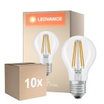 Mehrfachpackung 10x Ledvance Classic LED E27 Birne Fadenlampe Klar 5.9W 806lm - 827 Extra Warmweiß | Dimmbar - Ersatz Für 60W