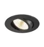SLV New Tria Universal 68 Spot Aluminium Schwarz Rund 8.6W 600lm 38D - 925-930-940 CCT | Ausschnitt 68mm -  Höchste Farbwiedergabe - Dimmbar 