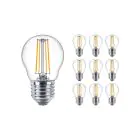 Mehrfachpackung 10x Philips Master Value LED Lustre E27 Kugel Fadenlampe Klar 3.4W 470lm - 927 Extra Warmweiß | Höchste Farbwiedergabe - Dimmbar - Ersatz für 40W
