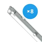 Mehrfachpackung 8x Noxion LED Feuchtraumleuchte Gehäuse Poseidon V2.0 | Geeignet Für  2x120cm LED Röhre