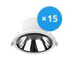 Mehrfachpackung 15x Noxion LED Downlight Apollo 20W 2300lm 60D - 830 Warmweiß | 220mm - Ausschnitt 200mm - Alu Reflektor - UGR 