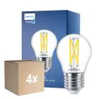 Mehrfachpackung 4x Philips MASTER LED Lustre E27 Kugel Fadenlampe Klar 2.5W 340lm - 922-927 Dim To Warm | Höchste Farbwiedergabe - Dimmbar - Ersatz Für 25W