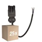 Mehrfachpackung 25x Noxion GST - Kompatibel Versorgungskabel Schwarz - Männlich + Offene Enden - 0,3m - 2 pole 0,75mm2